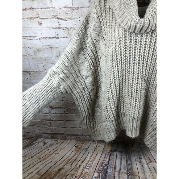 Nasty Gal  sz L cable knit cowl neck box‎ shape sweater pullover - Picture 6 of 9